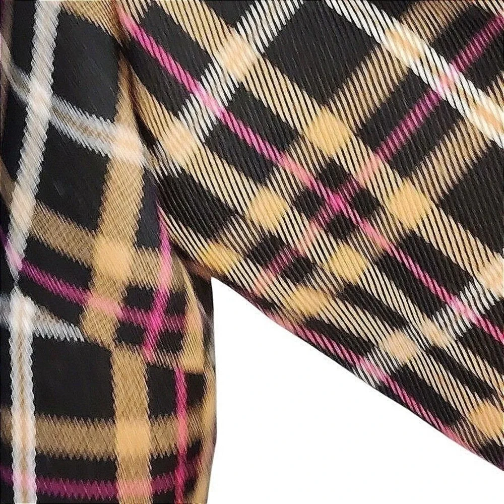 CeCe Plaid Blazer Jacket Black Tan Pink Rhinestone Button Front Women's Large‎ - Picture 5 of 12